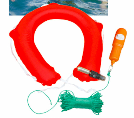 Lance sobre a vida em ferradura Ring With Rescue Rope do boia salva-vidas inflável do salvamento 0.6kg da água